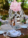 15" Gemcut Egyption Handcrafted Glass Candelabra Votive Candle Holder With Crystal Chains - 1 PCS