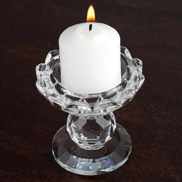 2.5" Gemcut Egyption Handcrafted Glass Crystal Prism Votive Candlestick Holder Table Top Wedding Centerpiece - 1 PCS