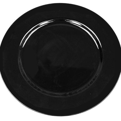 13" Acrylic Black Round Charger Server Plate Dinnerware - Set of 6