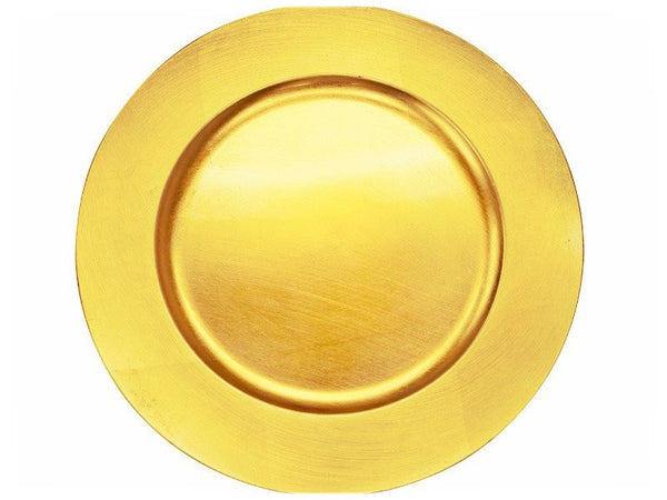 13" Acrylic Gold Round Charger Server Plate Dinnerware - Set of 6