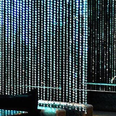 12ft x 3ft Clear Diamond Strand Acrylic Crystal Bead Curtain Backdrop Wedding Party Decor - Metal Rod Top