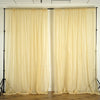10FT Fire Retardant Champagne Sheer Curtain Panel Backdrops Window Treatment With Rod Pockets - Premium Collection
