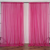 10FT Fire Retardant Fushia Sheer Curtain Panel Backdrops Window Treatment With Rod Pockets - Premium Collection