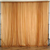 10FT Fire Retardant Gold Sheer Curtain Panel Backdrops Window Treatment With Rod Pockets - Premium Collection