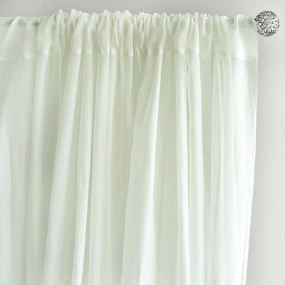 Set Of 2 Ivory Fire Retardant Sheer Organza Premium Curtain Panel Backdrops Window Treatment With Rod Pockets - 5FTx10FT