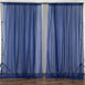 10FT Fire Retardant Navy Blue Sheer Curtain Panel Backdrops Window Treatment With Rod Pockets - Premium Collection