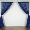 10FT Fire Retardant Navy Blue Sheer Curtain Panel Backdrops Window Treatment With Rod Pockets - Premium Collection