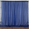 10FT Fire Retardant Navy Blue Sheer Curtain Panel Backdrops Window Treatment With Rod Pockets - Premium Collection