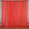 10FT Fire Retardant Red Sheer Curtain Panel Backdrops Window Treatment With Rod Pockets - Premium Collection