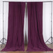 Set Of 2 Eggplant Fire Retardant Polyester Curtain Panel Backdrops Window Treatment With Rod Pockets - 5FTx10FT
