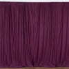 Set Of 2 Eggplant Fire Retardant Polyester Curtain Panel Backdrops Window Treatment With Rod Pockets - 5FTx10FT