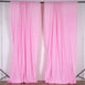 Set Of 2 Pink Fire Retardant Polyester Curtain Panel Backdrops Window Treatment With Rod Pockets - 5FTx10FT