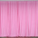 Set Of 2 Pink Fire Retardant Polyester Curtain Panel Backdrops Window Treatment With Rod Pockets - 5FTx10FT