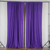Set Of 2 Purple Fire Retardant Polyester Curtain Panel Backdrops Window Treatment With Rod Pockets - 5FTx10FT