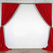 Set Of 2 Red Fire Retardant Polyester Curtain Panel Backdrops Window Treatment With Rod Pockets - 5FTx10FT
