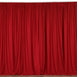 Set Of 2 Red Fire Retardant Polyester Curtain Panel Backdrops Window Treatment With Rod Pockets - 5FTx10FT