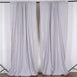 Set Of 2 Silver Fire Retardant Polyester Curtain Panel Backdrops Window Treatment With Rod Pockets - 5FTx10FT