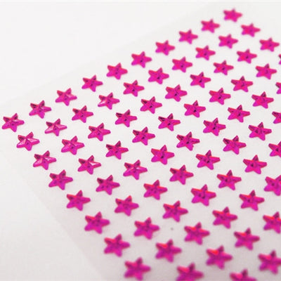 Self Adhesive Diamond Rhinestone Star shape Peel Stickers- Fushia - 600 PCS