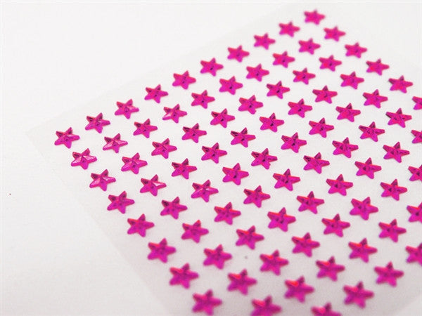 Self Adhesive Diamond Rhinestone Star shape Peel Stickers- Fushia - 600 PCS