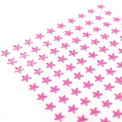 Self Adhesive Diamond Rhinestone Star shape Peel Stickers- Pink - 600 PCS