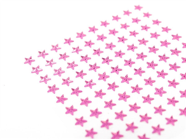 Self Adhesive Diamond Rhinestone Star shape Peel Stickers- Pink - 600 PCS