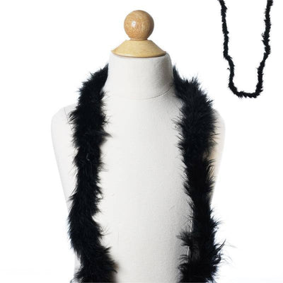Deluxe Marabou Ostrich Feather Boa - Black- 2 Yards