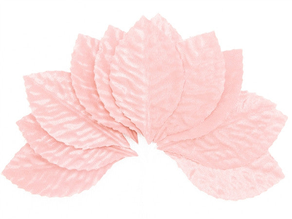 144 Pink Satin Corsage and Boutonniere Wired Craft Leafs DIY Wedding Projects