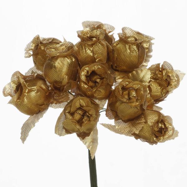 144 Artificial 3/4” All Gold Poly Rose Buds DIY Wedding Bouquet Flowers Craft Decoration