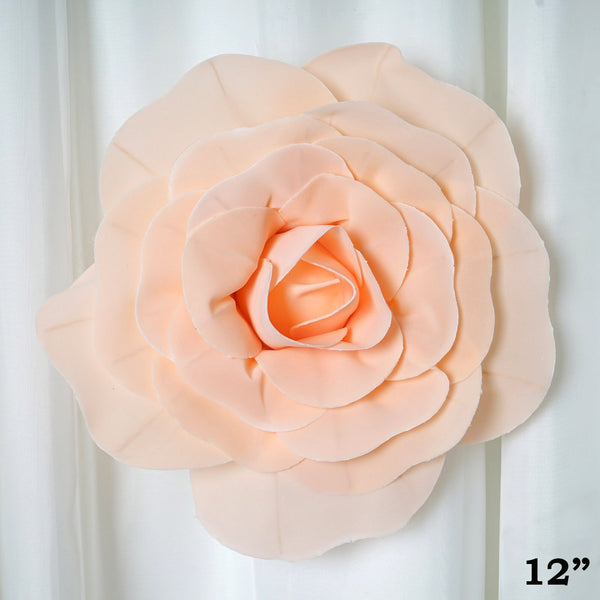 12" Large Foam Rose Backdrop Wall Decor - Blush - 4 pcs