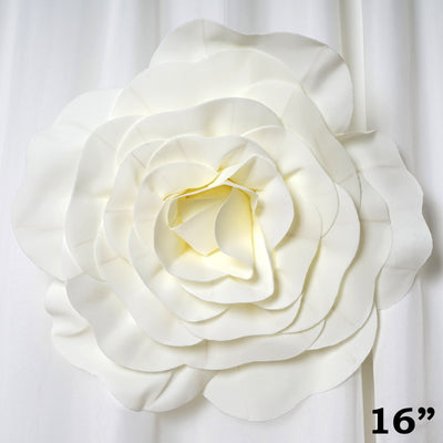 16" Large Foam Rose Backdrop Wall Decor - Cream - 4 pcs