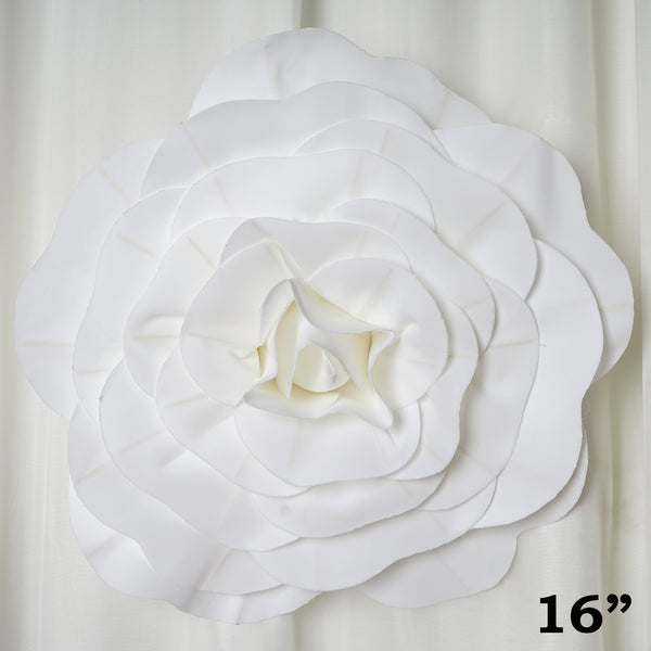 16" Large Foam Rose Backdrop Wall Decor - White - 4 pcs