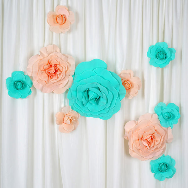16" Large Foam Rose Backdrop Wall Decor - White - 4 pcs