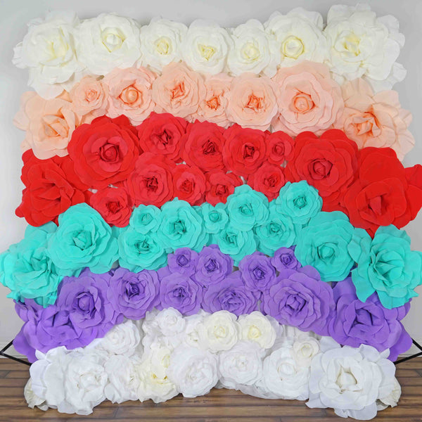 16" Large Foam Rose Backdrop Wall Decor - White - 4 pcs