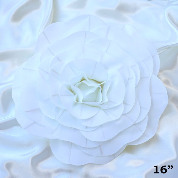 16" Large Foam Rose Backdrop Wall Decor - White - 4 pcs