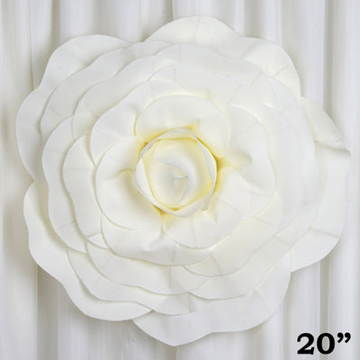 20" Large Foam Rose Backdrop Wall Decor - Cream - 2 pcs