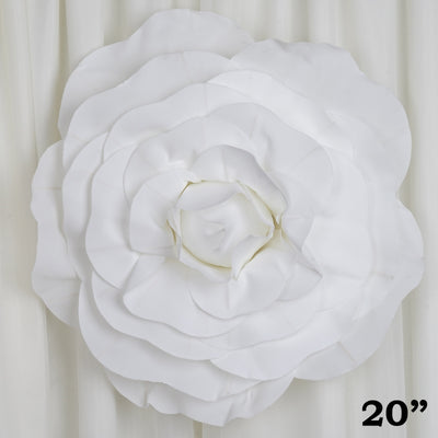 20" Large Foam Rose Backdrop Wall Decor - White - 2 pcs