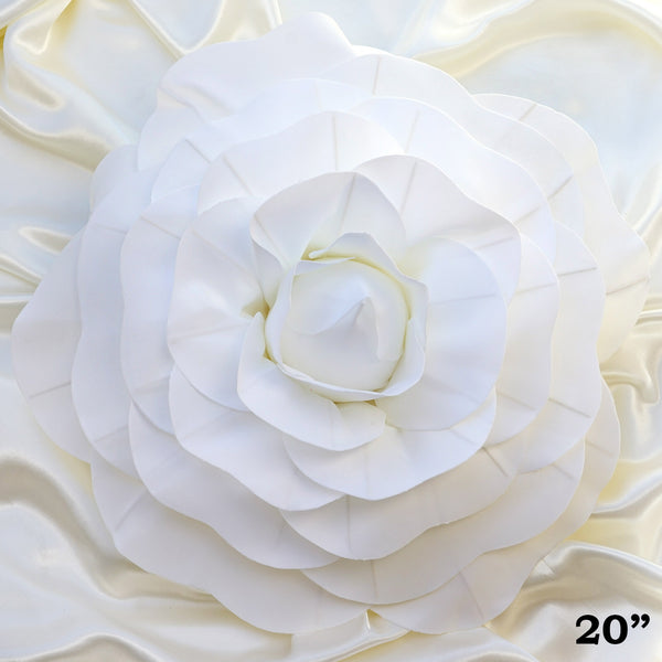20" Large Foam Rose Backdrop Wall Decor - White - 2 pcs