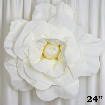 24" Large Foam Rose Backdrop Wall Decor - Cream - 2 pcs
