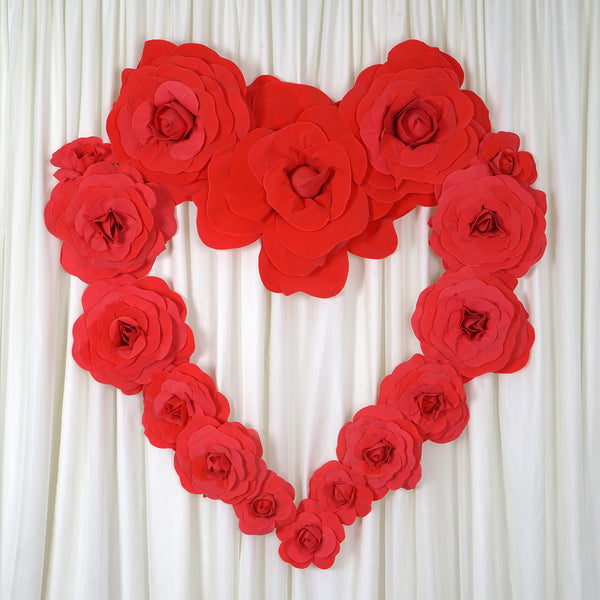 24" Large Foam Rose Backdrop Wall Decor - Red - 2 pcs