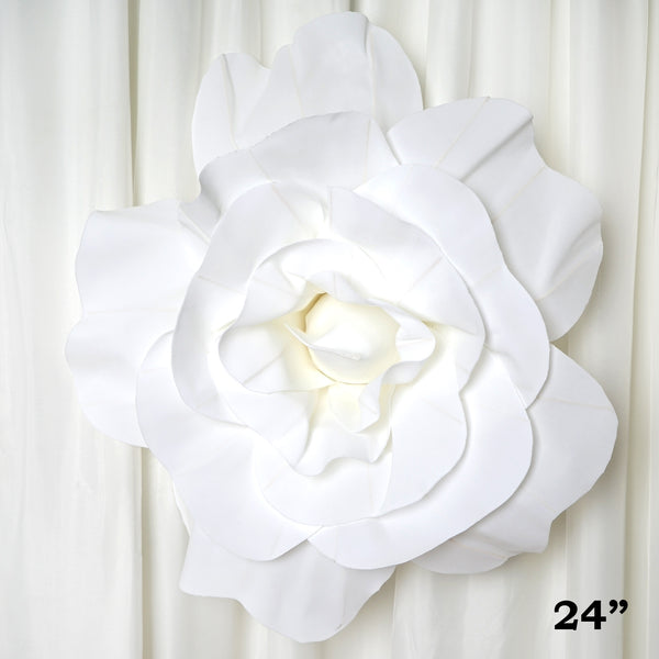 24" Large Foam Rose Backdrop Wall Decor - White - 2 pcs