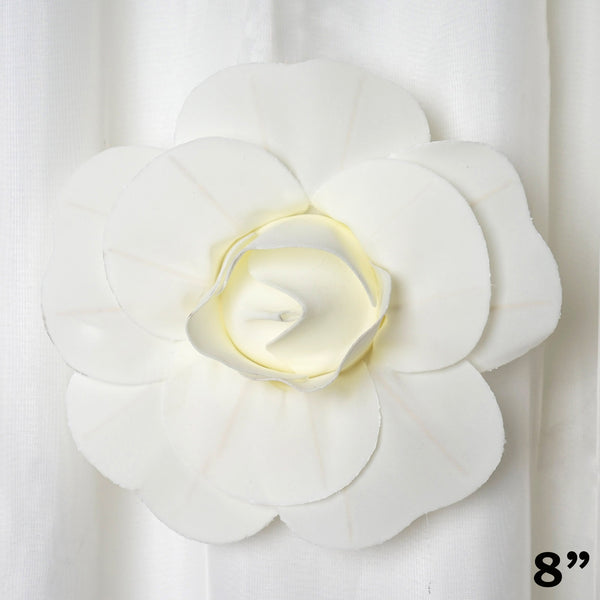8" Large Foam Rose Backdrop Wall Decor - Cream - 6 pcs