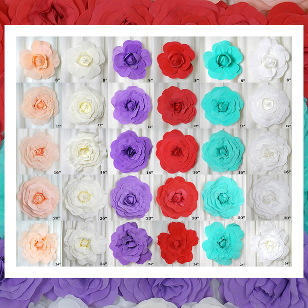 8" Large Foam Rose Backdrop Wall Decor - Cream - 6 pcs