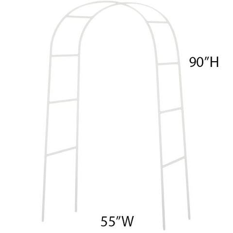 Decorative Metal Wedding Arch - White - 55"Wx90"H