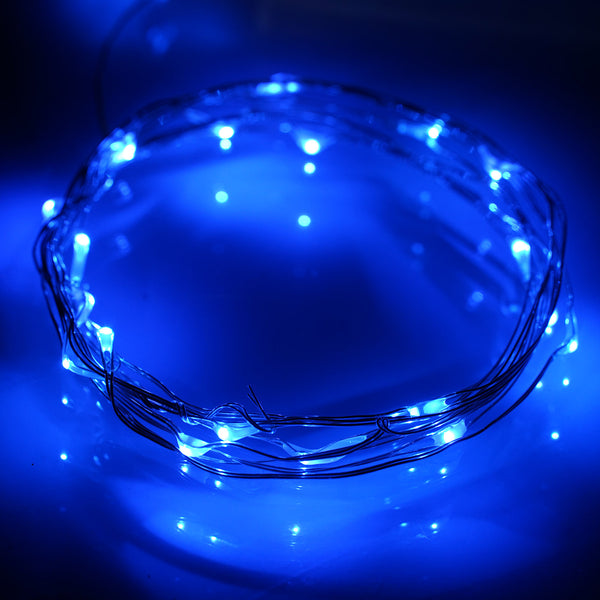 90" Blue Starry String Lights Battery Operated with 20 Micro Bright LEDs