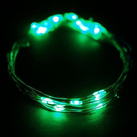 90" Green Starry String Lights Battery Operated with 20 Micro Bright LEDs