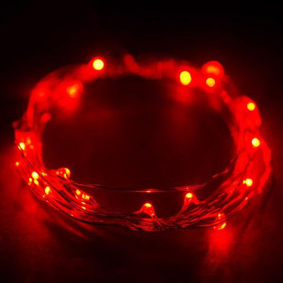 90" Red Starry String Lights Battery Operated with 20 Micro Bright LEDs