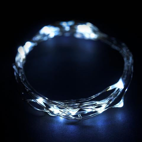 90" White Starry String Lights Battery Operated with 20 Micro Bright LEDs