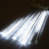 144 LED Meteor Shower Waterproof Rain Lights Tube - White - SET of 8