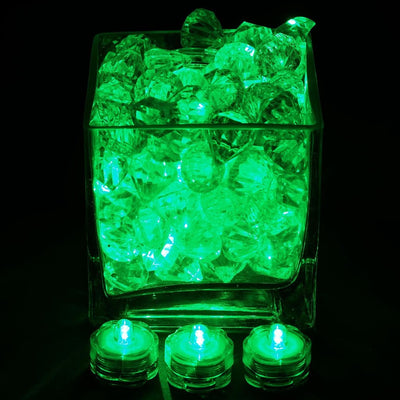 Submersible LED Waterproof Light RGB for Vase Wedding Party Fish Tank - Green-12pcs