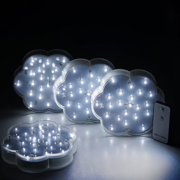 23 LED Wedding Party Vase Base Lights with REMOTE - White - 4 PCS